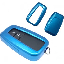 Nordecco ABS Gloss Protective Case Compatible with Toyo-ta CHR Camry Corolla RAV4 Highlander C-HR Prius Land Cruiser Prado Avalon, Hybrid 2 3 4 Button Keyless Remote Control (Blue)