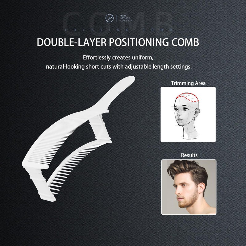 NebulaBloom Professional Hair Cutting comb, Fading Comb, Dual-Layer Fast and