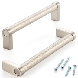 ASKANO 10 Pack 5 Inch Hole Centers, Knurled Brushed Nickel Cabinet Pulls Satin Nickel Cabinet Handles Silver Kitchen Hardware for Cabinets AP1311 Drawers Dresser Cupboard Bedroom Bathroom Vanity