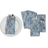 S4Sassy Blue Leaves & Damask Floral Cotton Napkin Printed Everyday