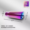 ZEXHAUST PURPLE COLOR LONG EXHAUST TIP 3''IN - 4''OUT -