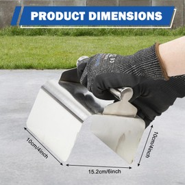 Pcmursal Concrete Curb Trowel, Concrete Curbing Tools, Landscape Curb Trowel with Putty Knife(Rectangular)