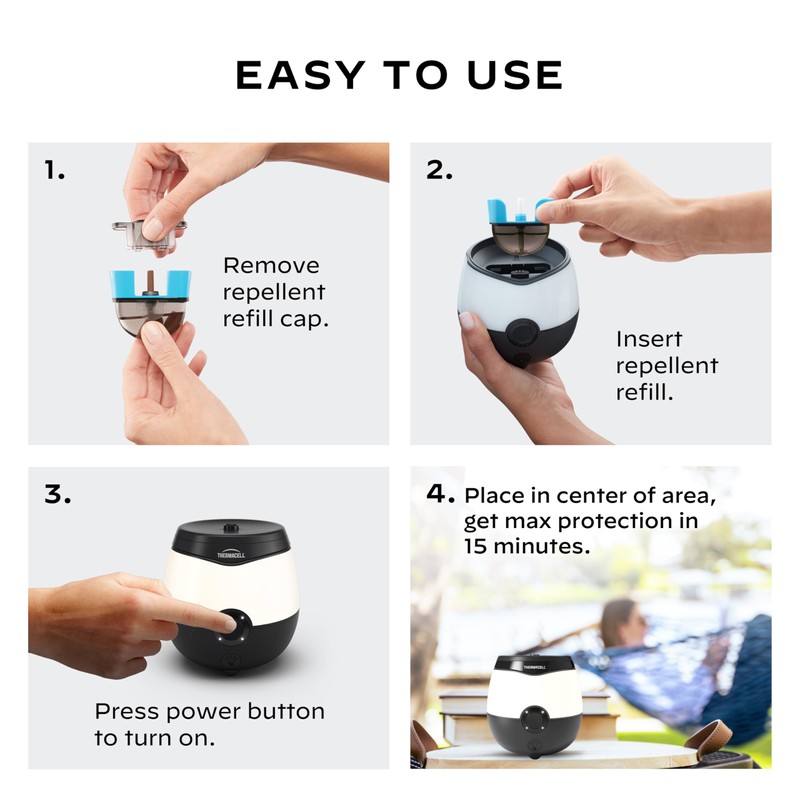 Thermacell Patio Shield Mosquito Repellent E-Series Rechargeable Repeller; 20’ Mosquito