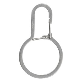 NITEIZE Dual Pass Keyring Stainless Silver Keychain Carabiner Hook Stainless Steel