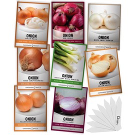 Gardeners Basics Onion Seeds For Planting Assortment 8 Variety Pack - Green Onion Seeds Bunching Onion Walla Walla Onions For Home Gardens