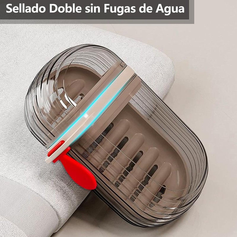 Jabonera de viaje estanca NZNDWYT YM‑ZYH – Doble capa, portátil
