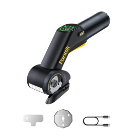 Electric Cardboard Cutter – Cordless Rotary Box Cutter with LED Display, 2-Speed Adjustable, Rechargeable, Includes 2 Blades for Fabric, Carpet, Leather