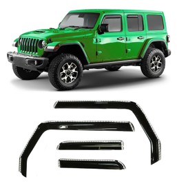2018-2025 in-Channel Rain Guards for Jeep Wrangler JL Side Window Deflector Visors Unlimited 4 Door & for Jeep Gladiator JT 2020-2025 Vent Shades