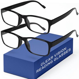 Gaoye 2-Pack of Reading Glasses +2.75 - Blue-Light Filter, UV Protection - Readers with Rectangle Frames