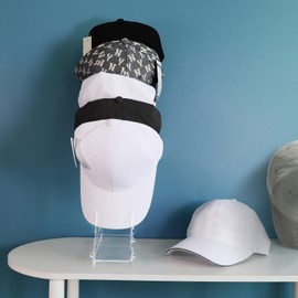 Acrylic Hat Organizer, Large Capacity Hat Holder For 6 Baseball Caps, Caps For Bedroom, Closet, Dresser (Clear)
