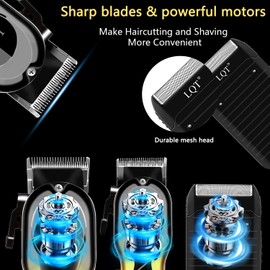 LQT Hair Clipper Set Professional Hair Trimmer Electric Foil Shaver Razor for Men Haircutting Machine for Barber Clippers and Trimmers Grooming Kit Nose Body Hair Trimmer