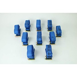 2" x 20' Blue Interior Van Strap Cam Buckle Assembly with E-Track Fitting (12 Pack)