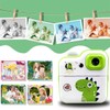 ieron Thermal Printing Camera Green Dinosaur Pattern 2.4 Inch Screen