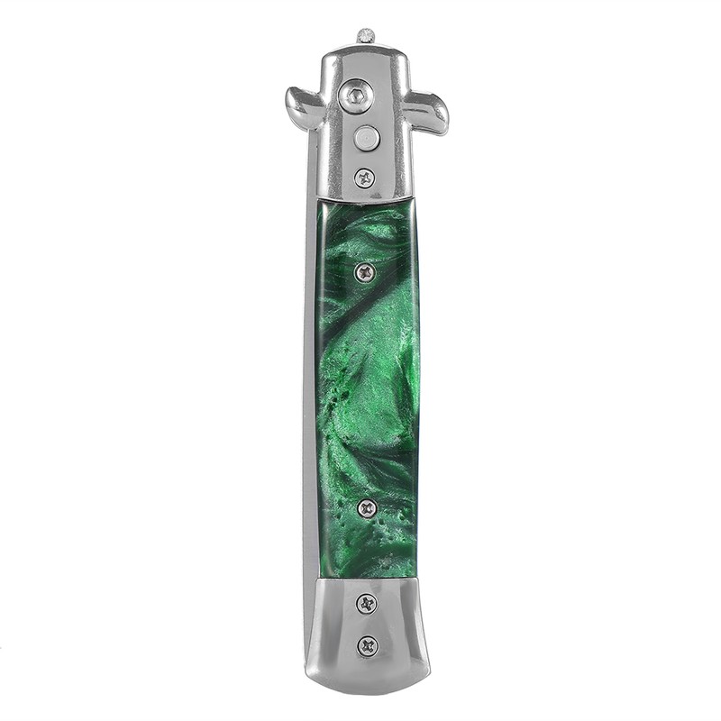 1PC Stainless Steel Switchblade Spring Pocket Oil Hair Comb Foldable