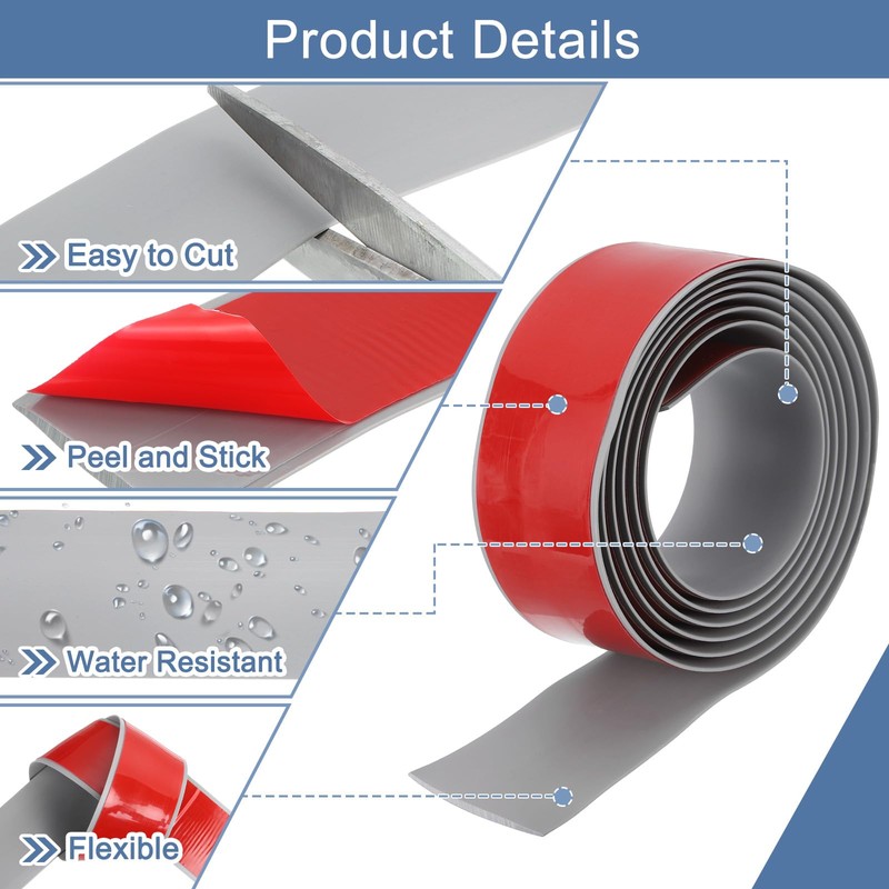 uxcell 9.84Ft x 2" Floor Transition Strip, Self-Adhesive Vinyl Floor