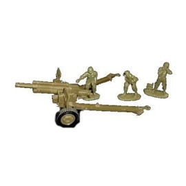 Classic Toy Soldiers, WWII US 105mm Cannon with 3 Man Crew in 1/32 Scale