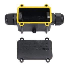 CNBTR Outdoor Underwater IP68 2Way Cable Wire Connector Junction Box with Terminal Black 135mm x 57mm x 37mm /5.12x2.24x1.46inch(LxWxH)