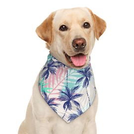 Palm Tree Tropical Pink Summer Tropical Dog Bandana Scarf Triangle Bibs Pet Accessories Cat Kerchief