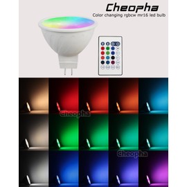 Cheopha MR16 LED Bulbs Color Changing Outdoor Lights with Exclusive Single Colour Fade Cycle (12 RGB + 2700K-6500K), 12V 5W RGB MR16 Color Changing LED Bulbs for Garden & Landscape Lighting 3-Pack