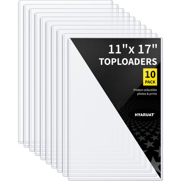 HYARUAT 11 x 17 Rigid Clear Toploaders - Durable PVC