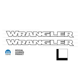 Decal Mods Wrangler Hood Graphic Vinyl Decal fits Jeep Wrangler JK/JL/JT (2007-2024) White w/Black Outline FWBO (Set of 2) | FJ4Y6