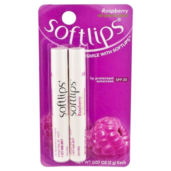 Softlips Lip Balm with Spf 20 - Raspberry (Pack of 2)