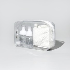 Travel Toiletry Bag- with Zipper-Airport Airline Compliant Bag-Men's/Women's (Clear, 3 PCS)