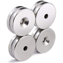 DIYMAG 8 Pack 1.26 inch x 0.2 inch Neodymium Disc Countersunk Hole Magnets. Strong, Permanent, Rare Earth Magnets,with 8 Screws