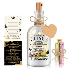 Johiux Gifts for 16th Birthday Girl Boy LED Bottle Light Money Gifts Birthday 16th Birthday Money Gifts Packaging, 16th Birthday Gift Money Light Bottle Cool Gift Ideas