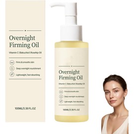 Aceite facial reafirmante de noche, aceite facial con vitamina C (1pcs) Aceite facial ligero con bakuchiol, vitamina C, rosa mosqueta y 5 % de glicerina para una piel suave e hidratada