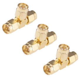 RFaha 3pcs Antenna Adapter SMA Male to Dual SMA Male Connector T Type 3 Way Splitter Antenna Converter(NOT for TV)(F09-3)