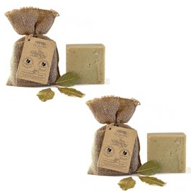 Dr.Ancient Aleppo Soap Bar With Laurel Oil%40 & Olive Oil%60 Organic Natural Vegan Traditional Handmade Antique - Pure Natural Soaps! (Pack of 2)