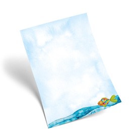 Logbuch-Verlag 25 Sheets Letter Paper Fish Communion Invitation DIN A4 Paper Rainbow Fish Children's Birthday