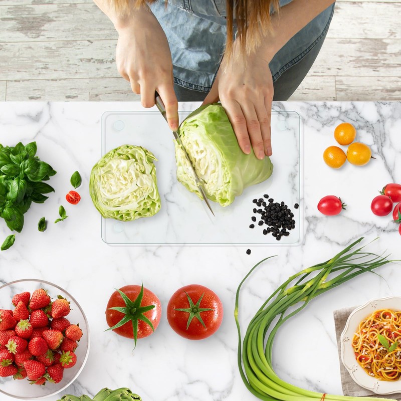 KimiDitt Tempered Glass Cutting Board, 18x24" Cutting Board for Kitchen