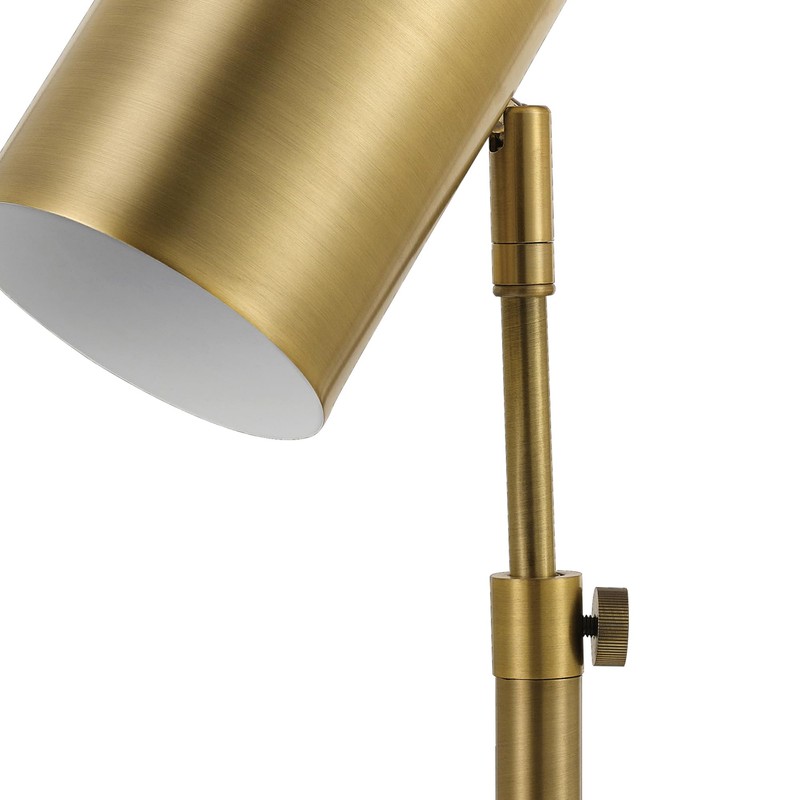Globe Electric 52097 Pratt 18" Desk Lamp, Matte Brass Finish,