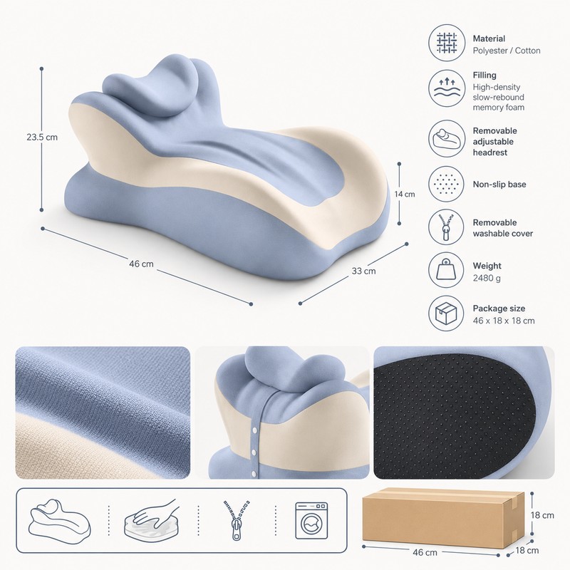 Memory Foam Prone Reading Pillow for Bed – Multi-Position Support