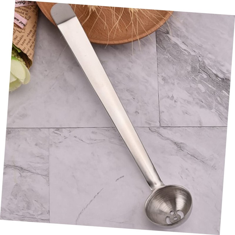 Stainless Steel Olive Spoon Strainer with Long Handle and Drain