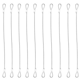 4 Pcs Stainless Steel Wire Cable with Loops 20 Inch Vinyl Coated Wire Rope Long Rope Lanyard Lock Safety Chains for Outdoor Travel Home Hanging, 4 mm Thickness