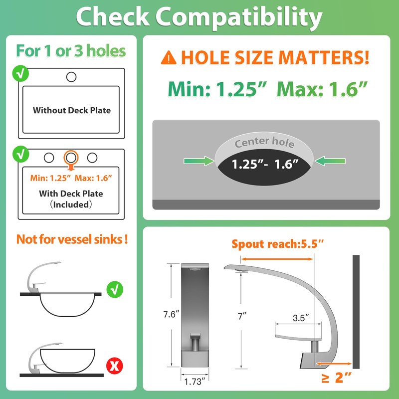 Geobella Bathroom Sink Faucet Modern Single Hole 1-Handle Faucet, Matte