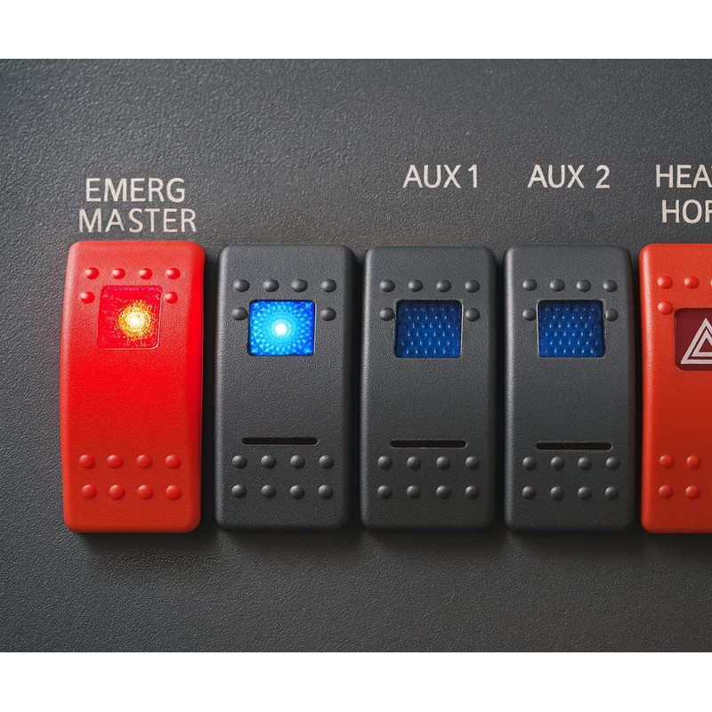 MGI SpeedWare 3-Pack Marine Rocker Switches with Illuminated LED, 20A