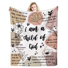 Christian Gifts for Women Inspirational Bible Verse Blanket Religious Scripture Prayer Faith Throw Blanket Soft Flannel Healing Blanket 80"X60"
