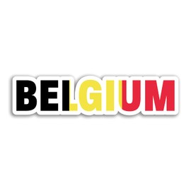 2 x 10cm Wide Belgium Vinyl Stickers - Europe Flag Holiday Travel Sticker #75227