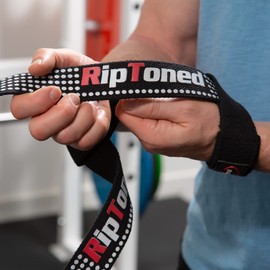 Rip Toned Performance Wrist Straps for Weightlifting – 23" Padded Lifting Straps for Men & Women – Cotton Gym Straps for Deadlifts, Strength Training, Bodybuilding & Powerlifting – Black/White