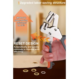 Heavy Duty Grommet Tool Kit - 500pcs Metal Eyelets with Hand Press Setter for Leather, Canvas, Fabric, and Tarpaulin – Available in 1/4 Inch (6mm) & 3/8 Inch (10mm)-Orange+Gray-6MM