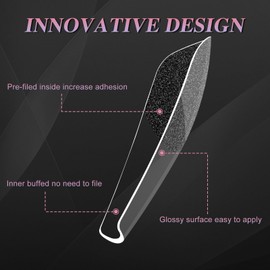 Fake Long Coffin Nails - ZAHRVIA 552PCS Soft Gel Full Cover Nail Tips Kit for Nails Extensions, Clear Acrylic Glue Tips No File False French Nail Tips for Manicure Salons Nail Art (Long Coffin)