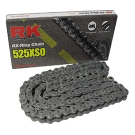 RK Racing Chain 525XSO-104 (525 Series) Steel 104 Link High Performance Street and Off-Road RX-Ring Chain with Connecting Link