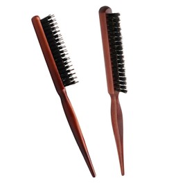 2 Pairs Sleek Bun Brush Sleek Braid Brush Boar Bristle Brush Hair Brush Boar Bristle Brush Sleek Braid Boar Bristle Brush Nylon Brush