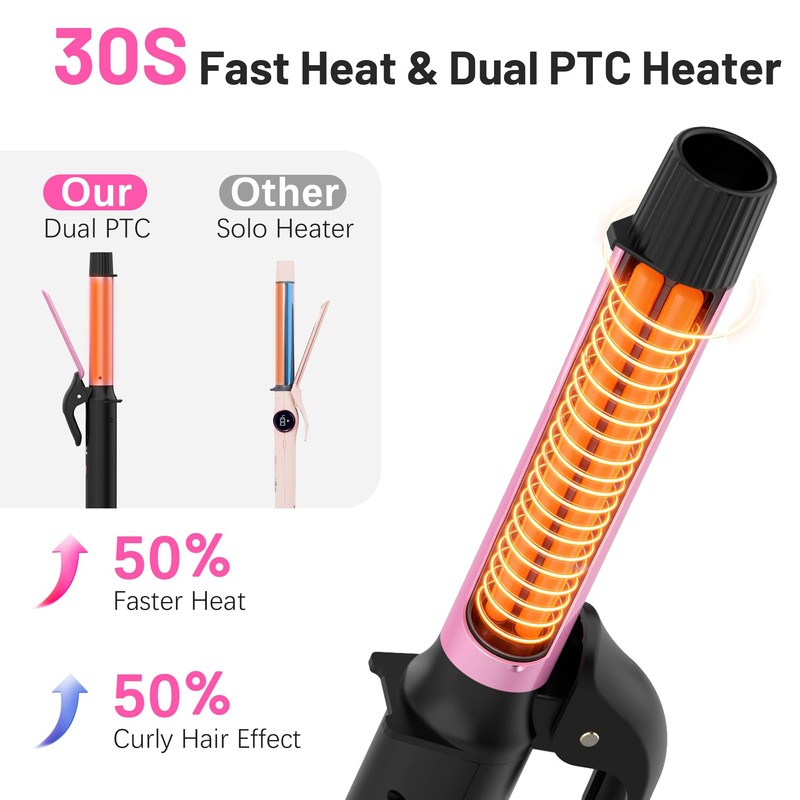 Travel Curling Iron 1 Inch,Small Curling Iron for Short Hair,Dual