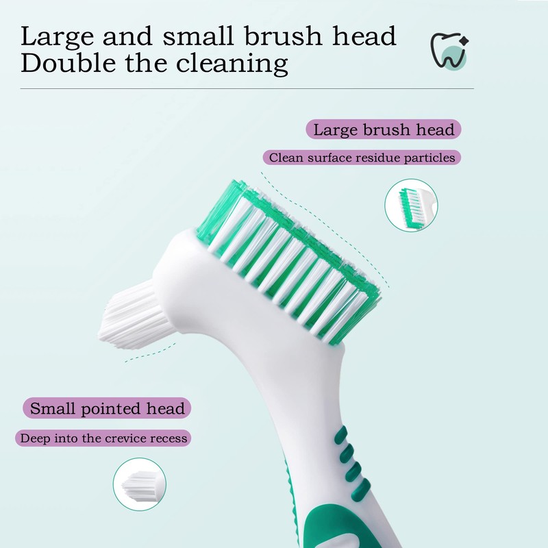 Octuitey Denture Brush 4Pcs Denture Toothbrushes，Denture Cleaning Care Cleaning Brush