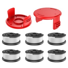 TRUSTLIONTEK Thread spool, for Einhell cordless grass trimmer GE-CT 18/28 Li and GE-CT 18/28 Li TC, for Einhell replacement thread spool TLE-03, spool cover TLE-03-1 (6 thread spools + 2 spool covers)